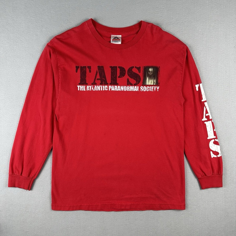 Vintage Y2K Taps The Atlantic Paranormal Society Shirt Sz XL Ghost Hunters Red